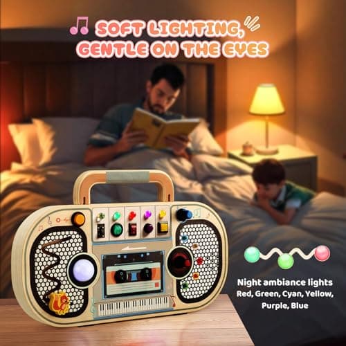 Ovshnrr Montessori Busy Board, Tableau Montessori Magnétophones Planche d'activités, Interrupteur de Circuit LED Jouets Sensoriels, pour Motricit Enfant Parcours de 1 à 3 Ans