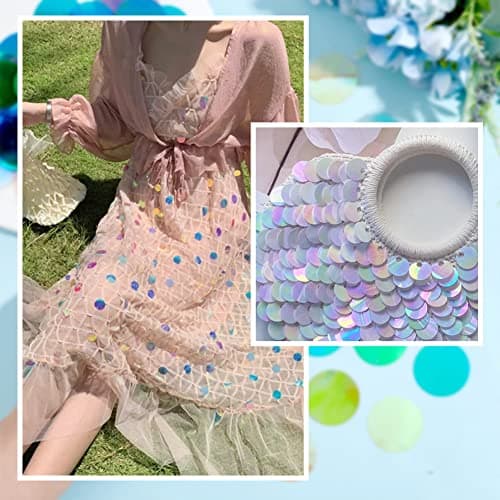 PH PandaHall 240g Grandes Paillettes pour L'artisanat, 8 Couleurs Paillettes Rondes Plates PVC Paillettes et Paillettes Lâches pour Broderie Applique Tricotage Artisanat et Embellissement