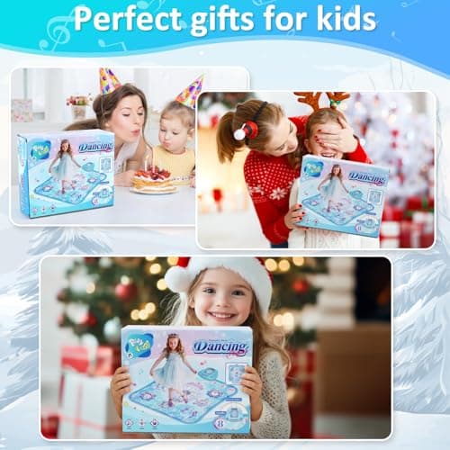 Apritsce Tapis de Danse pour Enfants, Tapis de Danse Fille avec 8 Touches, Tapis Musical Enfant avec Bluetooth, Tapis de Danse électronique pour Filles et Garçons de 3 à 12 Ans
