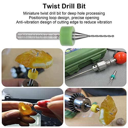 Micro Foret Spiral, 20 Pièces 0.8mm Alliage d'Acier au Tungstène Circuit Imprimé Micro Twists Ensemble d'Outils de Poinçonnage Vertical