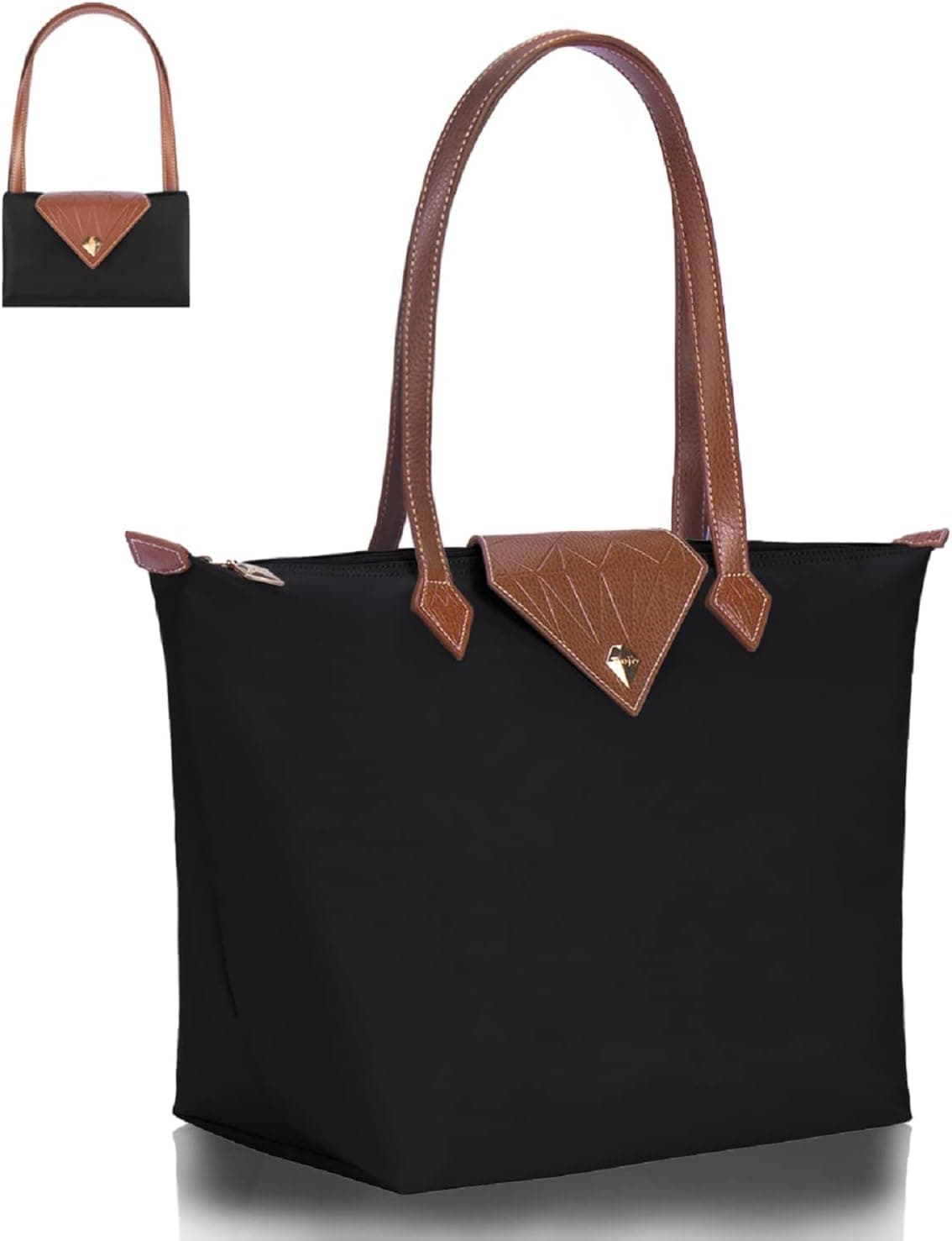 Sac à main pour femme, grand sac à bandoulière étanche, pliable noir pour loisirs, voyage, bureau, shopping