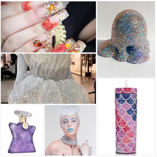 YHMQ DU 36 000 pièces de strass en gelée de 3 mm – Strass en résine de couleurs mélangées pour ongles, vêtements, chaussures, verres à boire, décoration, cadeaux, dos plat rond
