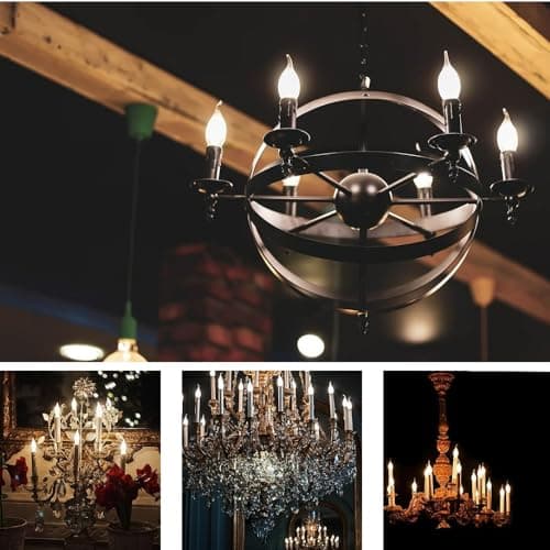Tuoplyh 10 Pack Ampoules LED E14 Filament Vintage Edison,4W Equivalent 40W,Blanc Chaud 2700K,400LM,CRI >80,AC 220V-240V,Verre Givré