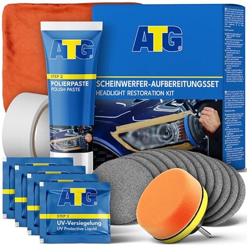 ATG® Renovateur phare voiture - Kit rénovation phare voiture pour une clarté durable et une visibilité optimale - Kit renovation phare voiture - Polish phare voiture - Kit polissage phare voiture