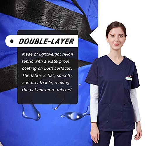 LOSCHEN Support de positionnement pour le transfert des patients, planche de transfert des patients avec poignées, convient aux personnes en surpoids, aux personnes âgées et aux patients (bleu, 100 x