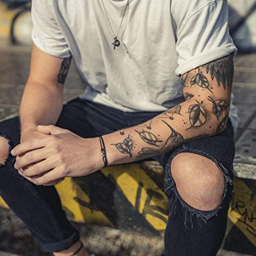 Bracelet Fin pour Hommes et Femmes avec Fermoir Mousqueton Artisanal - Bijoux de Surfeur Maritime - Bracelet Minimaliste en Tissu - 100% Étanche et Réglable (Noir Argent)