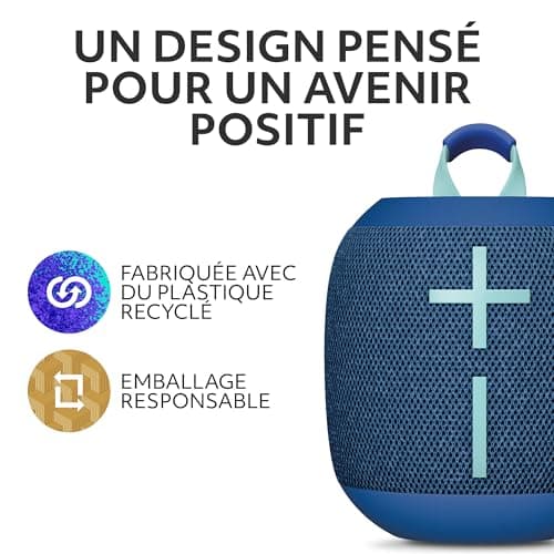 Ultimate Ears WONDERBOOM 4, Enceinte Bluetooth Portable et étanche avec de puissantes Basses et Un Son à 360 degrés, Enceinte Flottante étanche à la poussière d’Une portée de 40 m - Bleu