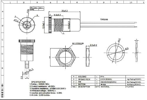 RUNCCI-YUN Lot de 5 Connecteur DC 5,5 x 2,1mm Connecteur Alimentation À Souder, DC d'alimentation Connecteur, Connecteur Plug DC 12v 10A, Panneau Monture Connecteur(avec Ligne 15cm)