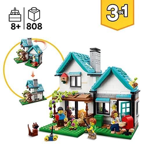 LEGO Creator 3-en-1 La Maison Accueillante, Kit de Construction de Maquettes avec 3 Habitations Différentes, Minifigurines et Accessoires, Cadeau Garçons et Filles 31139