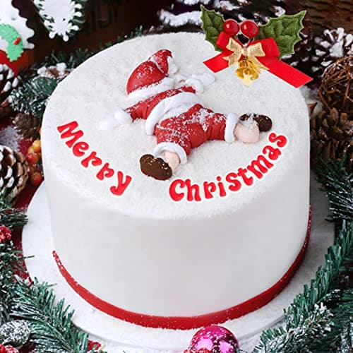 8Pièces Décoration Gâteau Cake Toppers Garniture Figurines Merry Christmas Père Noël Arbres Renne Cupcake Décor pour Fête Joyeux Noël