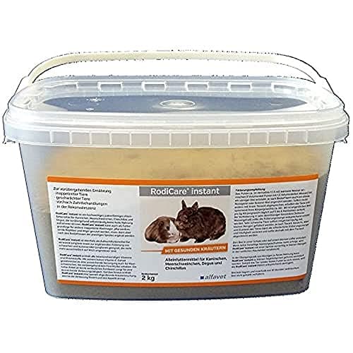 alfavet RodiCare instantané Aliment pour Petits Lapins Nains, cochons d'Inde et Petits rongeurs affaiblis et sans appétit, 2 kg de Poudre avec cuillère doseuse