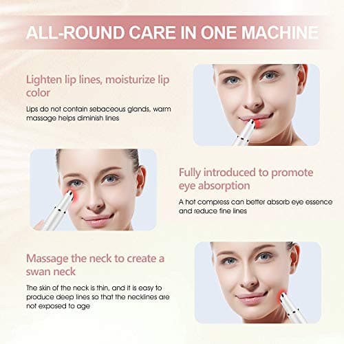 TOUCHBeauty Massage des Yeux Appareil, 3 en 1 Anti Age Masseur Oculaire Anti-âge Chauffant 40°C avec Vibration à Haute Fréquence et Lumière LED Rouge pour élimine les Rides Cernes et Poches AG-1980K