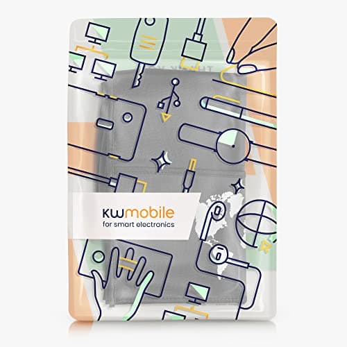 kwmobile Housse Compatible avec KitchenAid 4,3-4,8 Litre - Housse de Protection 35,5 x 35,5 x 22,5 cm avec 3 Poches pour Robot de Cuisine - Blanc-Noir