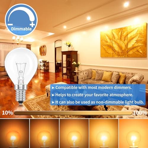 SCNNC Ampoule de Four E14 G45 220V Dimmable, Ampoule Four 300 Degré Résistante Lampe Four E14 400LM Blanc Chaud 2700K, 45MM Golf Ampoule E14 pour Four, Cuisinière, Micro-ondes, Lampe à Lave, Lot de 5