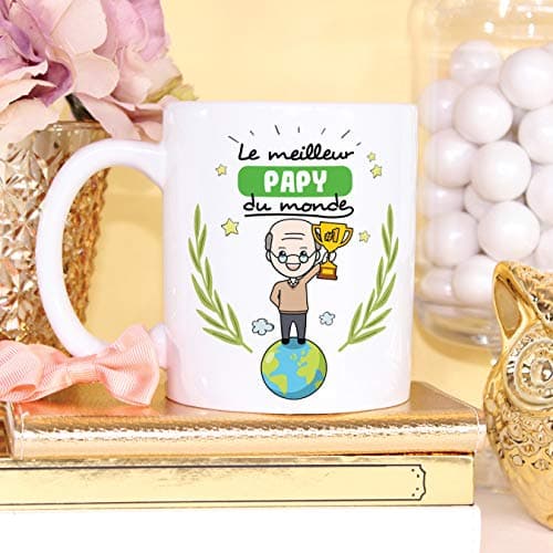 Mugffins Papi Tasse/Mug - Le Grand-Père du Monde - Tasse Originale/Idee Fête des Pères/Cadeau Anniversaire/Future Papi. Céramique 350 ML