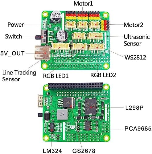 Adeept RaspTank Kit de Voiture Robot Intelligent sans Fil WiFi pour Raspberry Pi 4/3 modèle B+/B, Robot Suivi de réservoir avec Bras robotique 4-DOF, Suivi de Cible OpenCV, Transmission vidéo