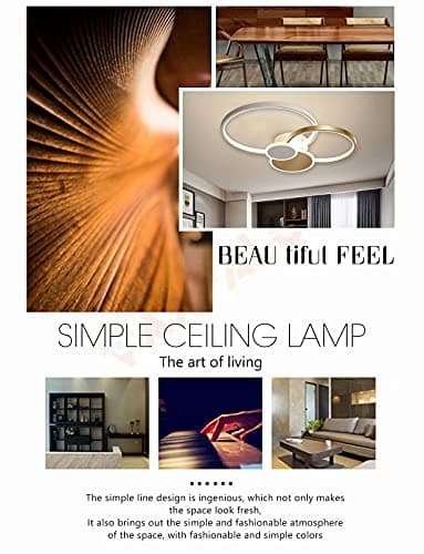 Plafonnier LED à intensité variable 71W avec télécommande, 2700K - 6500K Lampe de forme ronde moderne pour salon, chambre, cuisine