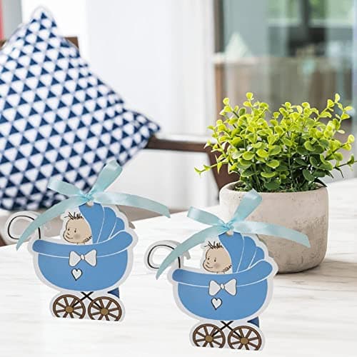 10pcs Baby Carriage Candy Box Sweet Wedding Favor and Gifts Boîtes avec Ruban Baby Shower pour Le Baptême Décoration De Fête d'anniversaire