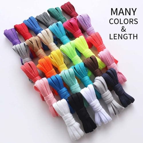 VSUDO Lacets Chaussures Blanc Plat pour Sneakers 130 cm - Compatible avec Nike Air Force, Adidas Stan Smith, Converse, Vans, New Balance, etc. (1 Paire)