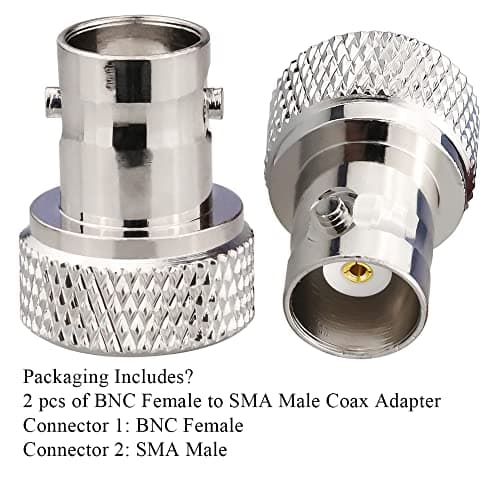 TUOLNK SMA mâle à BNC femelle connecteur coaxial RF pour radio bidirectionnelle talkie-walkie RF adaptateur coaxial BNC à SMA adaptateur coaxial 2 ensemble