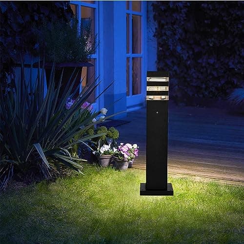 Mengjay Lampadaire Exterieur pour Jardin et Chemin, Luminaire Extérieur E27 Lampe de jardin,IP23 Etanche Eclairage Exterieur,IP23 Etanche Lampe sur pied Poteau Exterieur (A)