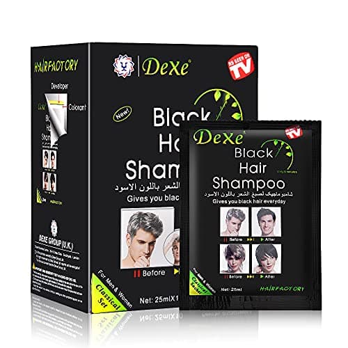 YUOLITA 10 PCS Shampooing Cheveux Noirs pour Hommes Femmes, Teinture Instantanée Cheveux Shampoing aux Ingrédients Naturels Dure 30 Jours Shampooing Teinture Cheveux