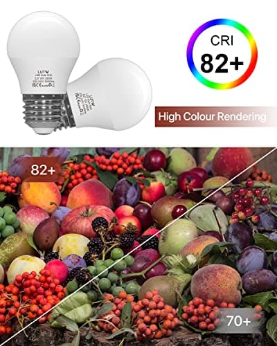 LUTW Ampoule LED E27 G45 Blanc Chaud 3000k, 5W Équivalent 40W, G45 Type Globe Ampoules avec Gros Culot à vis, 480lm, Économie d'Énergie à Angle de Faisceau 220°, Non Dimmable, Lot de 6