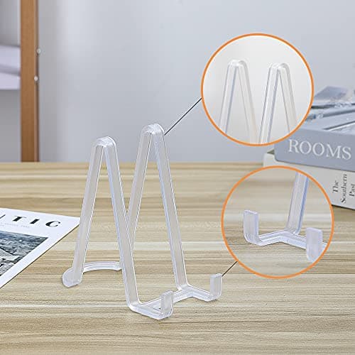 Chevalet Support Assiette Decorative - Porte Assiette | Presentoir Cadre Photo Livre de Table- Chevalet Presentation Plastique - 15 cm (6 pièces)