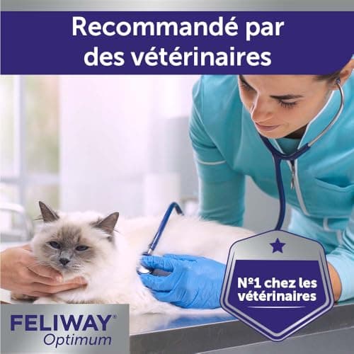 FELIWAY Optimum - Anti-Stress pour Chat - Complexe de phéromones apaisantes pour Une sérénité renforcée - 1 Recharge 30 Jours