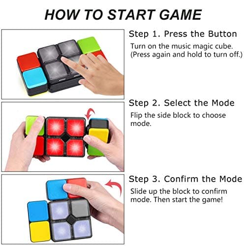 Pup Go Cube Magique électronique avec Musique et lumières colorées pour Adolescents et Enfants, Jeu de Puzzle Fantaisie, Jouets éducatifs, Meilleur Cadeau d'anniversaire de 6, 7, 8 Ans