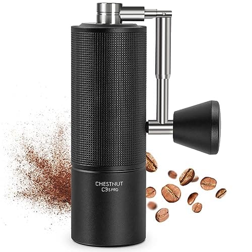 TIMEMORE Chestnut C3s Pro, Moulin à café Manuel, Corps entièrement métallique, Fraise Conique S2C en Acier Inoxydable, Moulin à café Manuel avec poignée Pliante, pour Espresso et French Press, Noir