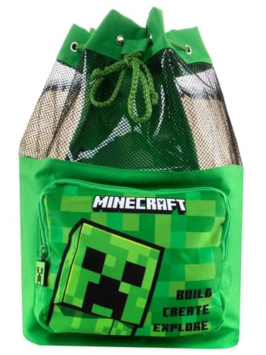 Minecraft Swimbag | Sacs à Dos Pour Enfant | Creeper Sac de Natation Garçons | Vert