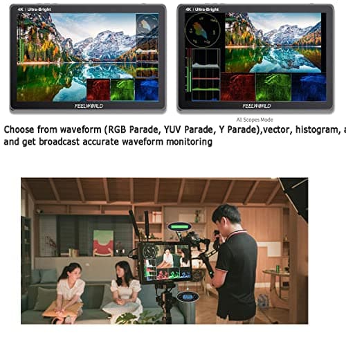 Feelworld LUT11S 10.1 Pouces Écran Tactile de pour Appareil Photo Reflex numérique avec Ultra luminosité 2000nits, 3G-SDI 4K HDMI 1920x1200 Compatible avec DJI(SDI and HDMI)