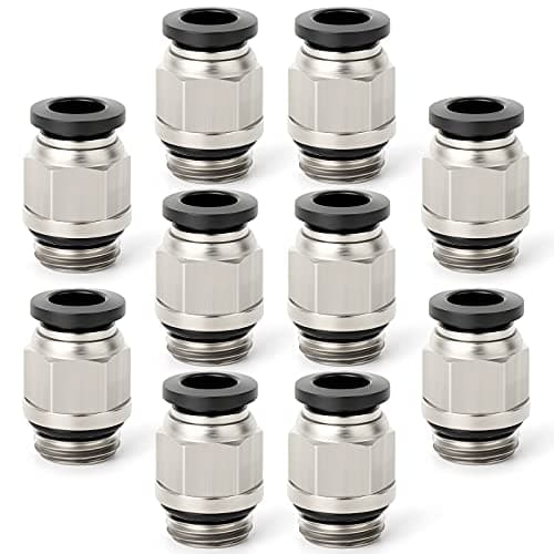 ERGAOBOY 10 Pz Maschio Stragiht 4mm Tubo OD x 1/4" BSP Filettatura Connettore Rapido Con Raccordi Ad Anello Di Tenuta (PC4-02)