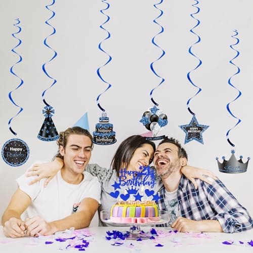 ballons 15 ans anniversaire garcon décoration bleu or 15 ans garcon anniversaire ballon, Happy Birthday guirlande bannière bleu ballon anniversaire 15 ans garcon Décoration 15 ans garcon ballon or