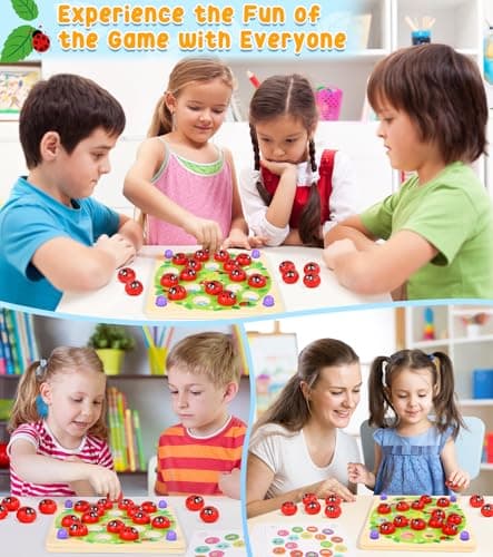 Subtail Coccinelle Jouet Enfant 3 4 Ans - Jeu de Societe 3 4 5 Ans - 16 ThèMes Jouets de MéMoire - Jeu en Bois Montessori Smart Games - Jeu ÉDucatif pour Enfants de 3 4 - Cadeau Enfant 3 4 Ans