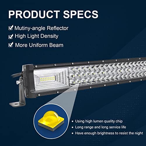 Willpower Barre LED Incurvé 132cm 52'' 675W con Câblage Rampe LED Spot et Flood Bar a LED 12V 24V Étanche Projecteur LED Longue Portée Feux Phare de Travail LED pour 4x4 Voiture Camion Tracteur Bateau