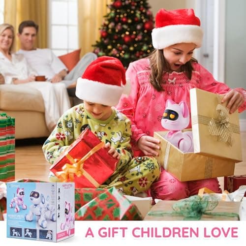 VEVOR Robot Jouet Enfants Télécommandé Chat RC Intelligent, Télécommande Programmable, Contrôle Tactile, Jouet Robotique pour Cadeau d'anniversaire, Noël, Garçons Filles de 3, 4, 5, 6, 7, 8, 10 Ans
