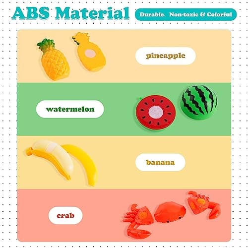 Fruits et Légumes Jouets Ustensile de Cuisine Jouet Enfant Coupe Fruits et Légumes Motricité Fine Jouet Bébé Jeux de Cuisine Cadeau de Pâques Enfant Fille Garçon 2 3 4 5 6 Ans