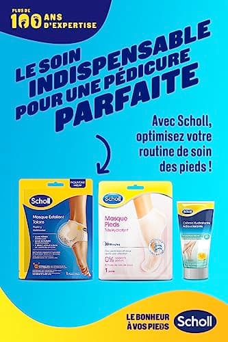 Scholl Masque Pieds Nourrissant à l'Huile de Noix de Coco: Sans parfum ni colorants pour peaux sèches. Chaussettes hydratantes non grasses, faciles à utiliser. Emballage et masque recyclables, 1 paire