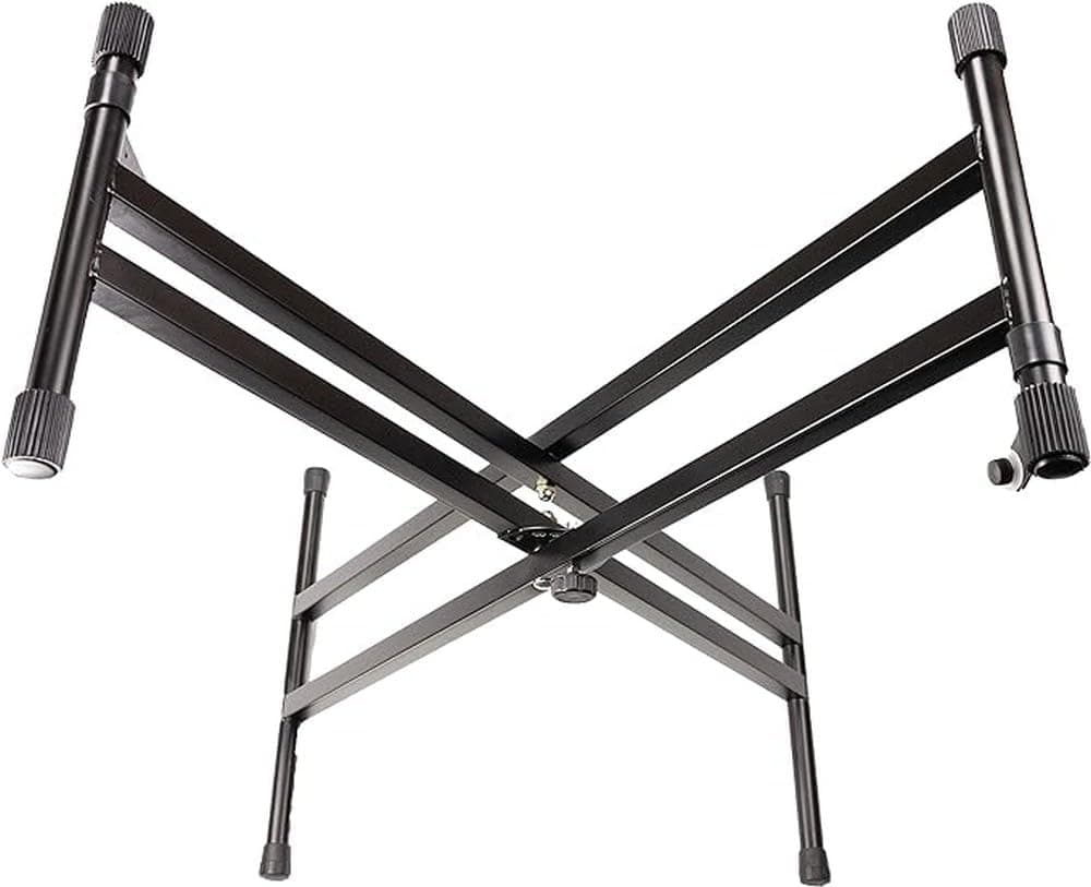 RockJam RJX29 Support de Clavier en X Réglable pour Piano Numérique | Support piano et clavier réglable en hauteur à déverrouillage rapide pour cours, pratique à domicile, studio et scène