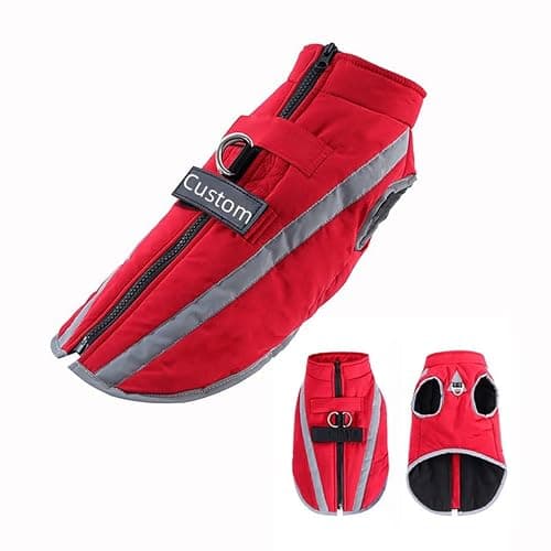 Veste d'hiver chaude personnalisée pour chien, réfléchissante, imperméable, coupe-vent, en polaire personnalisée pour animal de compagnie, par temps froid, avec nom et numéro de téléphone
