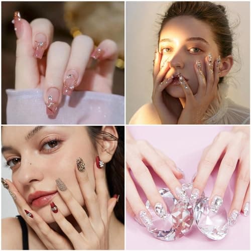 duisoad 6600 Pcs Strass Dos Plat Cristal Hotfix Strass Flatback Nail Art Gems Avec Pincette et Strass Stylo de Cueillette pour Manucure et Décoration du Visage 6 Tailles Mixtes SS6-SS30