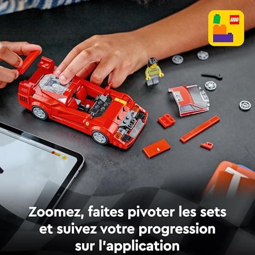 LEGO Speed Champions Supercar Ferrari F40 - Véhicule Jouet à Construire - Set de Voiture avec Une Minifigurine de Pilote - Set de Construction Collector pour Enfants Garçons et Filles 76934