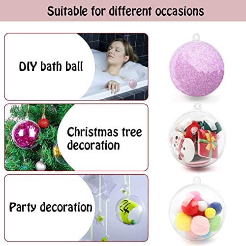 SUNSK Boules de Noël Transparente à Remplir 5cm Boule de Décoration en Plastique pour Décoration de Noël Fête Mariage Anniversaire 20 pièces