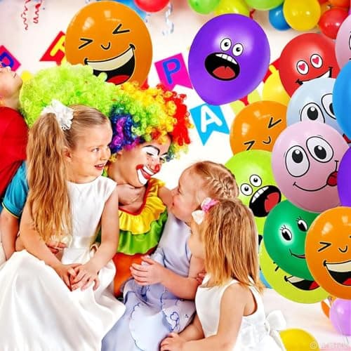 20/50/100/200 Ballons en Latex Série Émotion, 12 Pouces Ballons Smiley de Fête de Couleurs, Emoticones Amusant Ballon Mignon Visage de Souriant, Ballons pour Enfant Fête d'Anniversaire Cérémonie(100)