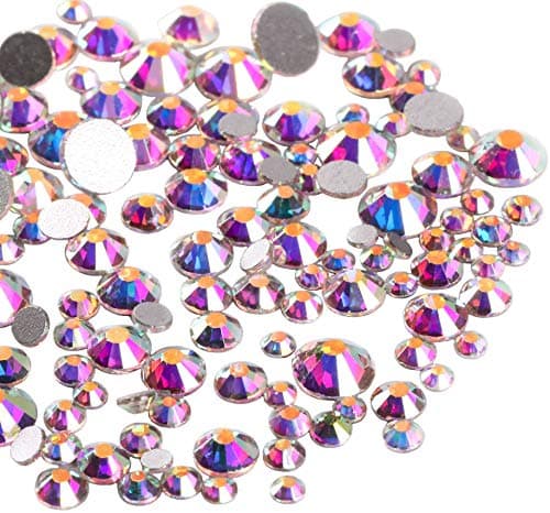 Jollin ss4 ~ ss12 -3 456 strass à dos plat en verre pour nail art, taille 6,, Cristal AB, Mixed SS4 5 6 8 10 12
