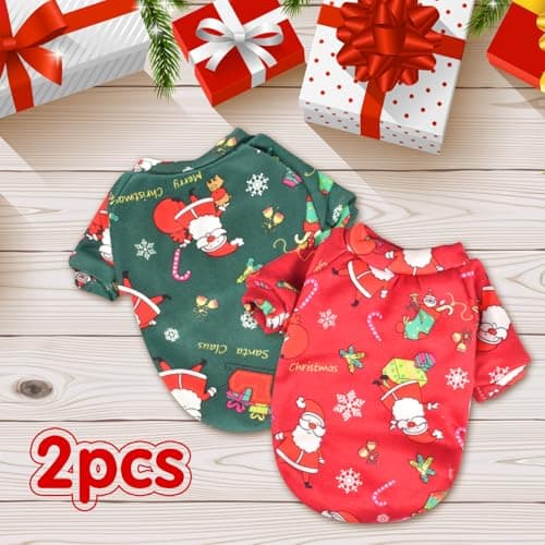 Chien Hiver Pull Père Noël,Pull Pet Noël Père Noël,Pull Chiot Père Noël,Pull-Overs pour Chiens,Pull pour Chien,Cadeau pour Chien