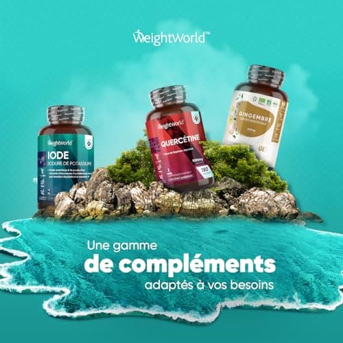 Iode de Potassium Stable Thyroïde 400μg - 365 Micro Comprimés Vegan (5mm) - 1 Tous les 3 Jours - Iodure de Potassium sans éléments radioactifs - Métabolisme, Peau Normale - Forte Dose Iode Potassium