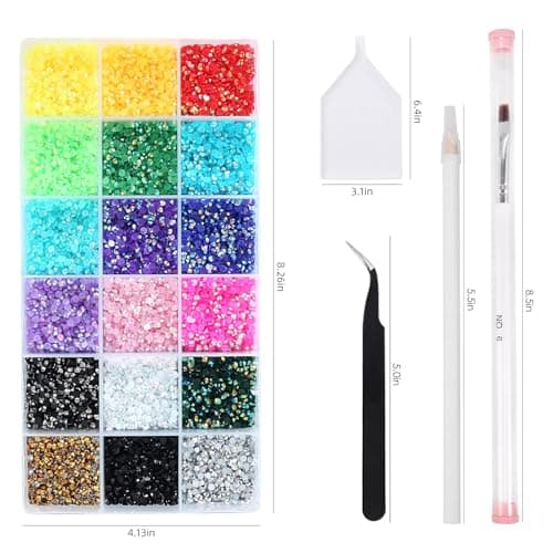 YHMQ DU 36 000 pièces de strass en gelée de 3 mm – Strass en résine de couleurs mélangées pour ongles, vêtements, chaussures, verres à boire, décoration, cadeaux, dos plat rond